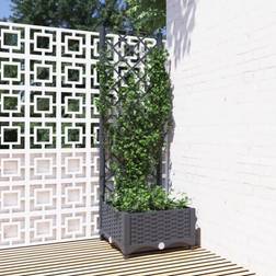 vidaXL Plantekasse espalier 40x40x121,5 PP mørkegrå Plantekasse