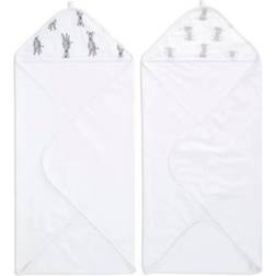 Aden + Anais Essentials Cotton Muslin Hooded Towels 2-pack Safari Babes