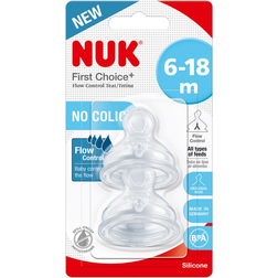 Nuk First Choice+ Size 2 Silicone Teat Flow Control 2-pack