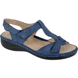 Boulevard (7 UK, Blue) Womens/Ladies Buckle Leather Lined Sandals