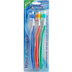Active Aktiv Wave Action Zahnbürsten 3 Stk