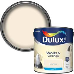 Dulux Matt Emulsion Paint Ivory Lace Ceiling Paint, Wall Paint 2.5L