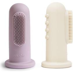 Mushie babytandbørste Fingeren Powder Soft Lilac/Ivory