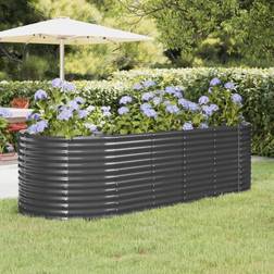 vidaXL Lit Surélevé de Jardin Acier Enduit de Poudre 249x100x68 cm Anthracite