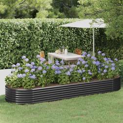 vidaXL anthracite, 322 Garden Planter Powder-coated Raised Bed