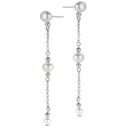 Spirit Icons Athena Pearl Förgyllt Silver Örhängen - Silver