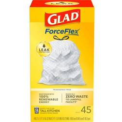 Glad ForceFlex Tall Kitchen Drawstring Trash Bags 45pcs 13gal