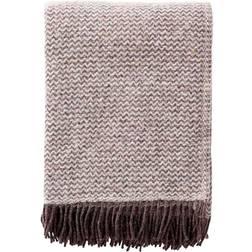 Klippan Yllefabrik Wave uldplaid Naturbrun Tæppe Naturfarvet, Brun (200x130cm)