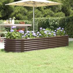 vidaXL brown, 224 Garden Planter Powder-coated Patio Raised Bed