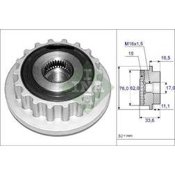 Volkswagen INA 535 0118 10 Rueda Libre Alternador