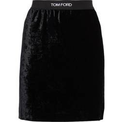Tom Ford Fløjl Logo Taljebånd Mininederdel - Sort