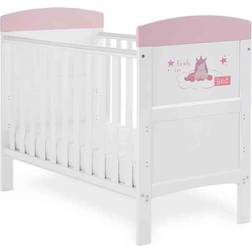 OBaby Grace Inspire Mini Cot Ready for Bed Unicorn