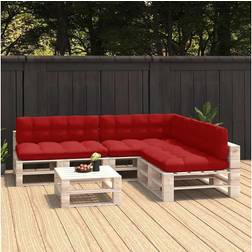 vidaXL pallesofa 7 stk. rød Stolehynde Rød (120x40cm)