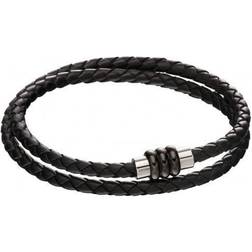 Fred Bennett Leather Magnetic Section Tube Clasp Bracelet