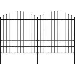 vidaXL Garden Fence with Spear Top Steel 1.75-2x3.4