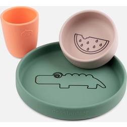 Done By Deer Silicone Dinner Set Croco