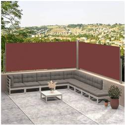 vidaXL Tenda da Sole Laterale Retrattile Marrone 117x600 cm