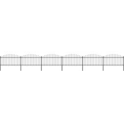 vidaXL Garden Fence with Spear Top Steel 1.25-1.5x10.2