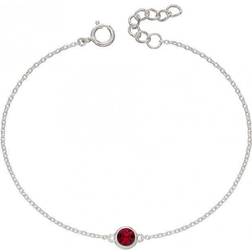 Beginnings July Birthstone Bracelet - Silver/Red