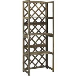 vidaXL Espalier Med Hylder 55x30x140 cm Massivt Grantræ Grå
