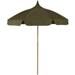 ferm LIVING Lull Sonnenschirm Militär-Olive/Pulverbeschichtet H x Ø 225x200 cm Tragetasche