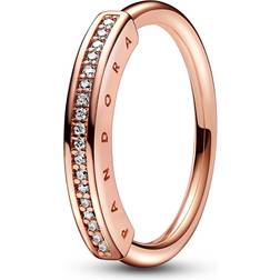 Pandora Signature ID Ring - Rose Gold/Transparent