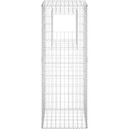 vidaXL Gabion Basket Posts 2 Iron Silver