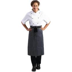 Whites Chefs Clothing Whites Butchers Waist Apron Stripe Apron Black, White, Blue