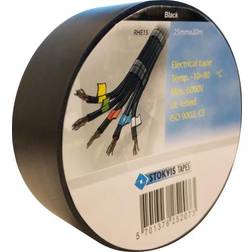 Stokvis PVC tape 25 20 m, sort