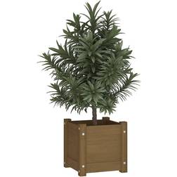 vidaXL Fioriera Da Giardino Marrone Ambra 31x31x31 cm Legno Massello Di Pino