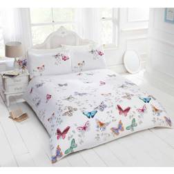 Rapport Furnishings Double Mariposa Duvet Cover Multicolour, White