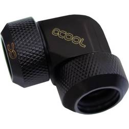 AlphaCool Eiszapfen 13mm Hardtube Compression Fitting 90° L-connector Deep Black