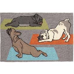 Liora Manne Frontporch Yoga Dogs Gray