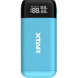 Xtar PB2S blue battery charger power bank to Li-ion 18650 20700 21700