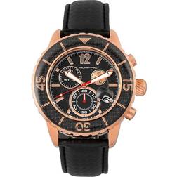 Morphic M51 Series Chronograph Leather-Band W/Date Black