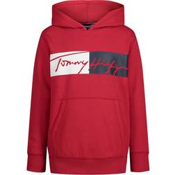 Tommy Hilfiger Big Boy's Chest Script Pullover Hoodie - Scarlett Sage