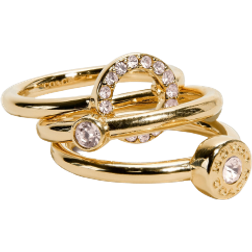 Coach Open Circle Halo Ring Set - Gold/Pink