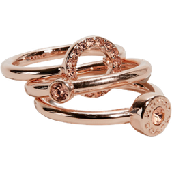 Coach Open Circle Halo Ring Set - Rose Gold