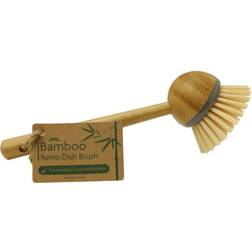 JVL Round Bamboo Long Handle Dish Brush