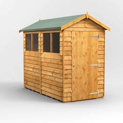power 8x4, Single Apex Wooden Overlap Garden Shed (Building Area )