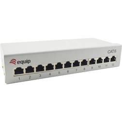 Equip 227363 12-Port CAT.6 Desktop PATCH PANEL, LYS GRÅ