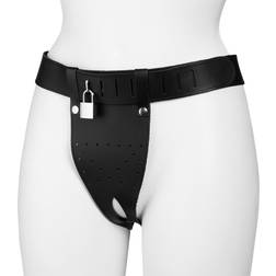 Rimba Ceinture de Chasteté pour Femme en Cuir Ouverte sur le Devant M L Noir