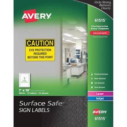 Avery Surface Safe Sign Labels, Rectangle, Pack