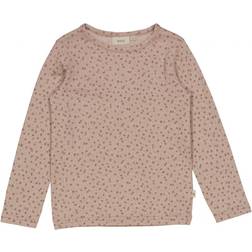 Wheat Gestreiftes Langarm-Shirt aus Merinowolle - Flower Dots