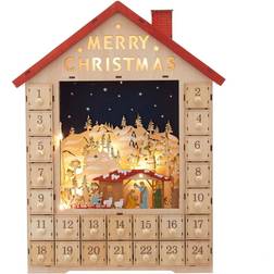 Kurt Adler S. 19in. Battery-Operated Advent Calendar House Multi