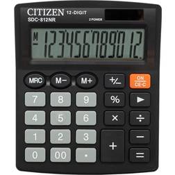 Citizen Calculatrice de bureau Sdc-812 Bn Eco solaire et piles 12 chiffres 124x102x25mm noir