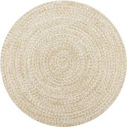 vidaXL håndlavet tæppe jute naturfarvet Naturfarvet, Hvid 150cm