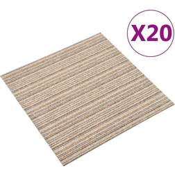 vidaXL Teppefliser gulv 20 stk 5 m² 50x50 cm stripet beige