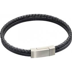 Fred Bennett Recycled Leather Double Row Bracelet