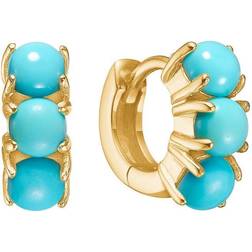 Carre Hoops - Gold/Turquoise